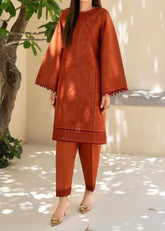 Grace Z-(S1166)- Stitched Embroidered 2PC Lawn dress.